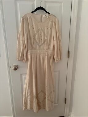 Cream Eyelet Midi Dress by Bash